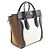Céline Borsa a 2 modi Celine Luggage Nano Shopper Nero Bianco Cachi - vista 2