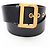 Cintura Christian Dior in pelle nera con fibbia D Nero
