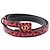 Christian Dior Gürtel aus Leder mit Leopardenmuster Schwarz Rot