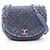 Borsa a Spalla Chanel Matelassé Round Flap Blu navy