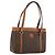 Céline Borsa CELINE Macadam Canvas PVC Pelle Marrone Oro Auth mr2661 D'oro