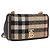 Borsa a Spalla BURBERRY Nova Check Cotone Beige Oro Auth 191600A D'oro