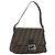 FENDI Zucca Canvas Mamma Baguette Borsa a Spalla Marrone Argento Auth BA13938V