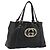 Borsa Tote GUCCI Newbrit in pelle nera e oro 162094 Auth BA13791V Nero D'oro