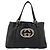 Borsa Tote GUCCI Newbrit in pelle nera e oro 162094 Auth BA13791V Nero D'oro - vista 2