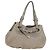FENDI Celeria Tote Bag Leder Grau Gold Auth 191294V Braun Golden