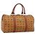 Borsa Mini Boston Vicetos Logogram MCM in PVC e pelle 2way Marrone Oro Auth 190895 D'oro