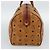 Borsa Mini Boston Vicetos Logogram MCM in PVC e pelle 2way Marrone Oro Auth 190895 D'oro - vista 5