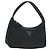 Pochette PRADA in nylon nero con dettagli argento Auth 191316V