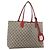 Borsa Tote GUCCI GG Supreme in PVC e pelle reversibile Rosso Beige Auth 190841