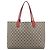 Borsa Tote GUCCI GG Supreme in PVC e pelle reversibile Rosso Beige Auth 190841 - vista 3