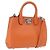 Borsa Salvatore Ferragamo Gancini in Pelle 2 modi Arancione Argento Auth 191599A