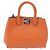 Borsa Salvatore Ferragamo Gancini in Pelle 2 modi Arancione Argento Auth 191599A - vista 2