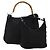 Borsa a Spalla GUCCI Bamboo Nylon 2 Set Black Auth 187896 Nero