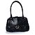 Gucci, Top-Handle-Tasche aus schwarzem, perforiertem GG-Leder