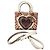 Dior Lady Dior Mini Tasche Mehrfarbiges Leder Weiß Mehrfarben