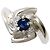 Autre Marque Platinring mit Saphir und Diamant