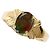 Autre Marque K14 14K Gelbgoldring mit Ammolit-Stein Golden