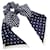 Scrunchie in seta Chanel AA9828 Bianco Blu navy