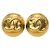 Orecchini tondi vintage Chanel Coco Mark D'oro