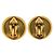 Orecchini tondi vintage Chanel Coco Mark D'oro - vista 2