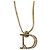 Collana Dior 'D' in metallo dorato e cristalli D'oro