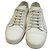 Sneakers basse Chanel in pelle bianca Bianco