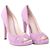 Autre Marque Décolleté con plateau peep toe in scamosciato rosa Casadei - vista 2