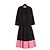 Marni Abito Bicolore Cruise 2019 in Popeline di Cotone Nero e Rosa