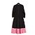 Marni Abito Bicolore Cruise 2019 in Popeline di Cotone Nero e Rosa - vista 5