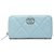 Portafoglio con zip Chanel 19 Matelassé Coco Mark Blu