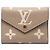 Louis Vuitton Monogram Empreinte Victorine Tri-fold Wallet Beige Grau Roh