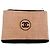 Pochette Chanel in tela di iuta beige e nera Nero