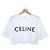 Céline Camiseta corta CELINE Print CELINE Negro Blanco
