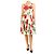Dolce & Gabbana Midi-Kleid mit weiß-rotem Blumenprint - Größe UK 8