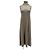 Autre Marque Ärmelloses Rollkragenkleid Beige