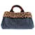 Prada Borsa in denim e stampa leopardata Blu