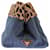 Prada Borsa in denim e stampa leopardata Blu - vista 4