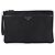 Clutch in nylon e pelle Saffiano Prada Nero