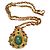 Collana Chanel Reliquaire placcata oro con smeraldo D'oro Verde - vista 11