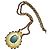 Collana Chanel Reliquaire placcata oro con smeraldo D'oro Verde - vista 9