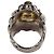 Anello Gucci a fascia con testa di leone nero e argento - vista 4