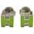 Hermès Orecchini a lobo Hermes Cage d'H H-Cube Verde e Argento - vista 3