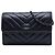 Chanel Blue CC Chevron Lammfell Wallet On Chain mit Nieten Blau Marineblau