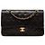 Chanel Black Medium Classic Lambskin Double Flap Nero