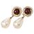 Brincos de pressão Chanel Gold Gold Plated Faux Pearl Drop Dourado