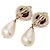 Brincos de pressão Chanel Gold Gold Plated Faux Pearl Drop Dourado - vista 2