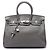 Hermès Gray Clemence Birkin Retourne 35 Marrone Grigio antracite
