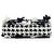 Chanel White Medium Classic Embroidered Canvas Houndstooth Pom Pom Flap Bianco - vista 3