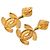 Chanel Gold CC Goldplattierte gesteppte Clip-Ohrringe Golden - Ansicht 2